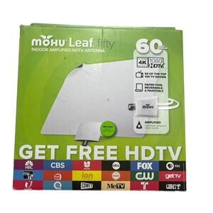 Mohu - Leaf Fifty Amplified Indoor HDTV Antenna 60 Mile Range MH-110584 Untested